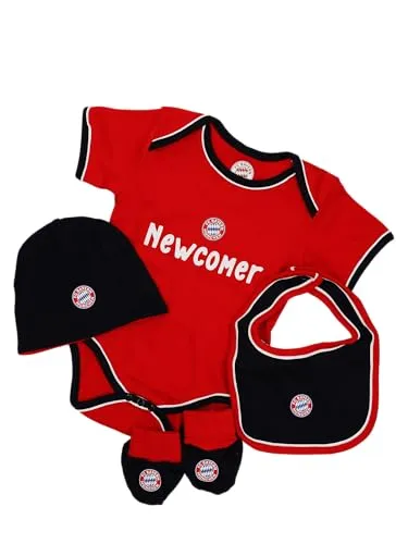 FC Bayern München | Geschenkbox | Baby | Newcomer | Unisex | Rot I Babygeschenk I Geburt I Größe 68