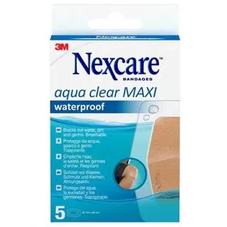 Nexcare Pflaster Aqua Clear MAXI Waterproof N1205DMN beige 6,0 x 8,8 cm, 5 St.