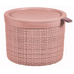 Keter CURVER JUTE RECYCLING Aufbewahrungskorb, rund, rosa