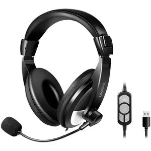 LOGILINK HS0019A - USB Stereo Headset mit Mikrofon und Inline Control, herausragende Klangqualität und stundenlanger Tragekomfort für Musik, Gaming und mehr