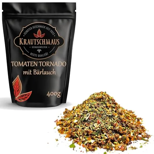 400g Tomaten Tornado Gewürzzubereitung von Krautschmaus, Tomaten mit Bärlauch & Schwarzkümmel, reichhaltig im Geschmack, ohne Zusatzstoffe