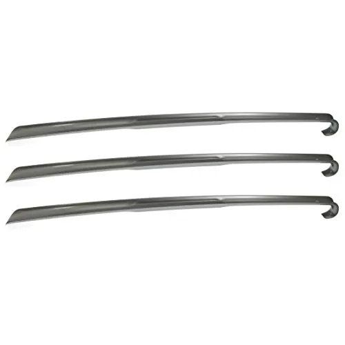 TelMo 3er Set Schuhanzieher, Schuhlöffel Kunststoff ca. 65cm Flitter-Antrahzit