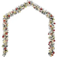 vidaXL Weihnachtsgirlande mit Kugeln und LED-Leuchten 10 m - Nussknacker-Dekoration mit 150 warmen LED-Leuchten und 8 Lichteffekten, ideal für Innen- und überdachte Außenbereiche, sorgt für festliche Stimmung.