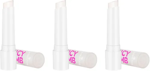 Essence Lippenbalsam JUICY BOMB glossy butter balm, 3-tlg., Fruchtiger Kokosduft und butterweiche Textur für glänzende Lippen.