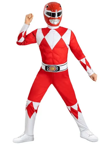 Kostüm Power Rangers rot Kostüm für Kinder