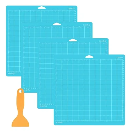 LCOUACEO Schneidematte 12 x 12 Zoll Schneidematte für Cricut Maker 3/Explore 3 /Air 2/Air One, 4 Stück 30,5x30,5CM Light-Grip, Rutschfest zum Nähen, Quilten und Kunsthandwerk