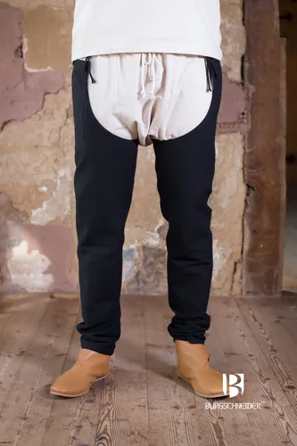 Burgschneider Beinlinge Brandolf - Schwarz (L) - Herren-Kniestrümpfe aus hochwertiger Baumwolle, ideal für Mittelalter- und LARP-Events. Authentischer Stil für ein unverwechselbares Erlebnis.