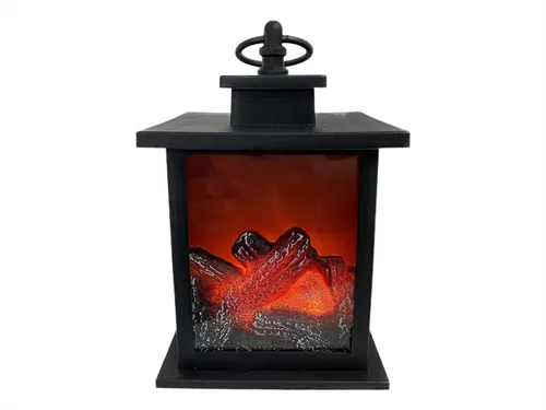Coen Bakker Deco BV Dekokamin Fireplaces (1-St), Laterne schwarz Flammensimulation 6/18h Timer