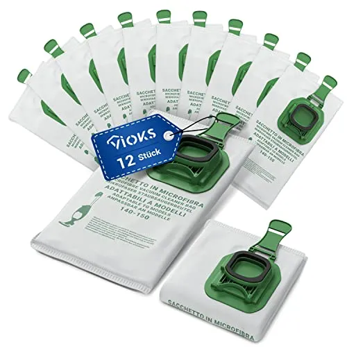 VIOKS Set 12x Staubsauger Beutel 5 lagig Ersatz für Vоrwerk Staubsaugerbeutel Filtertüten - Staubsauger Beutel Vоrwerk Kobold VK 150 / VK140 Staubsaugerbeutel & FP140 / 150 - Vacuum Bags