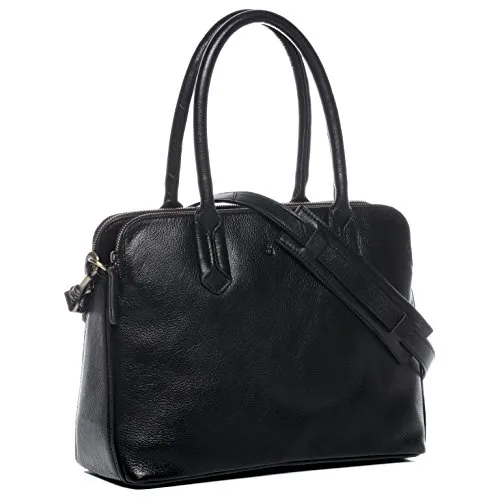 BACCINI Business-Tasche echt Leder - 13 Zoll Laptoptasche Rosaria - Aktentasche Damentasche mit Laptop-Fach - Ledertasche Damen schwarz handgefertigt
