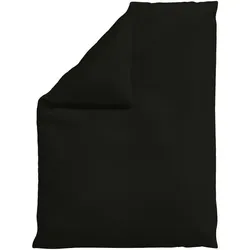 Schlafgut Bettdeckenbezug Woven Satin, Schwarz, 155x220 cm - Bettwäsche aus atmungsaktivem Woven Satin, schadstoffgeprüft und bügelleicht. Ideal für erholsamen Schlaf – Oeko-Tex® zertifiziert und pflegeleicht.