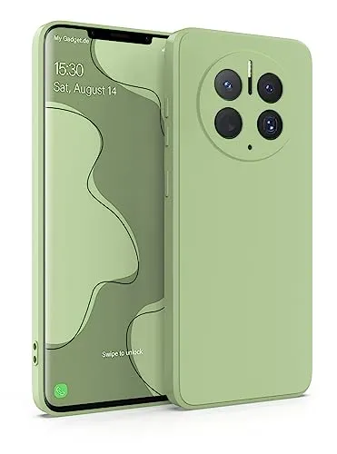 MyGadget Hülle für Huawei Mate 50 Pro - robuste Silikon Schutzhülle TPU Case Slim Silikonhülle - Back Cover Kratzfest Handyhülle - Matt Grün