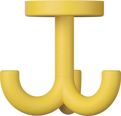 HEWI 477.90B050 Dreifach-Drehhaken - Griffe aus hochwertigem Polyamid in senfgelb matt, ideal für funktionale und stilvolle Raumgestaltung mit platzsparendem Design.