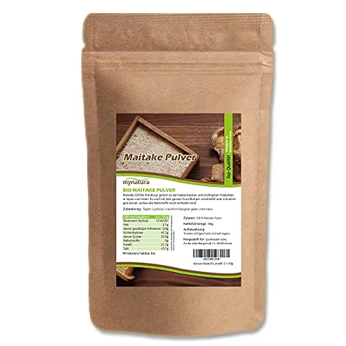 Mynatura Maitake Pulver I Vitalpilz I Grifola frondosa I Pilz I Mineral-Pilz I Klapperschwamm I Sekundäre Pflanzenstoffe I (1 x 100g)