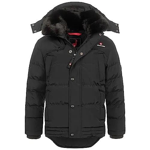 Höhenhorn Bergoo Kinder Winter Jacke Schwarz Gr. 140 - Atmungsaktive Steppjacke mit hervorragender Wärmeisolierung, ideal für kalte Wintertage und aktive Spiele im Schnee