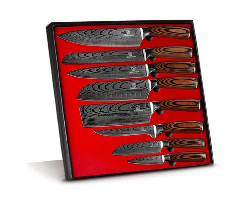 Küchenkompane 8-teiliges Edelstahl Küchenmesser Set in silber von Küchenkompane
