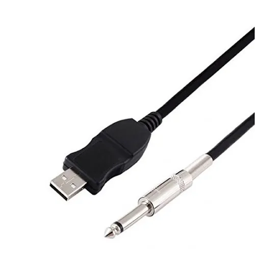 SYSTEM-S 3 m USB Gitarren Bass Kabel Klinkenstecker USB zu Audio 6,3 mm male
