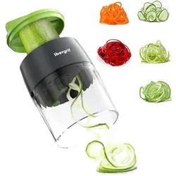 Ibergrif Spiralschneider für Gemüse, Upgrade Gemüseschneider Zucchini Spiralschneider BPA Frei, Spülmaschinenfest, 4 in 1 Zucchini Spaghetti Hersteller für Gurke, Zucchini