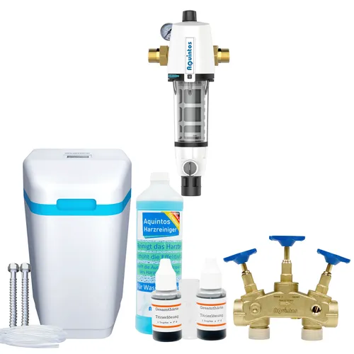 AQUAPHOR S550 Wasseraufbereiter - Effizienter Wasserenthärter für Haushalte bis 6 Personen, geringer Salz- und Wasserverbrauch, inklusive Anschluss-Set für einfache Installation.