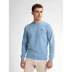 Sweatshirt PETROL INDUSTRIES, Herren, Gr. XXL, blau (pale blau), Sweatware, Obermaterial: 95% Baumwolle, 5% Elasthan, regular fit taillenbedeckt, Rundhals, Rippbündchen, Sweatshirts Sweatshirt, mit Logo Stickerei