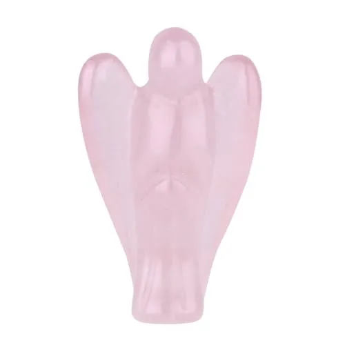 Morella Edelstein Rosenquarz Engel Glücksbringer Schutzengel zum Mitnehmen 3,5 cm in Samtbeutel