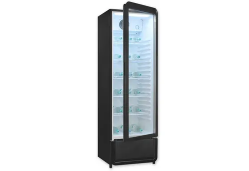 Exquisit Getränkekühlschrank GKS260-GT-431D schwarz - Der freistehende Getränkekühlschrank von exquisit bietet mit 280 l viel Platz. Fünf höhenverstellbare Ablageflächen und eine Umluftkühlung garantieren optimale Lagerbedingungen und Übersichtlichkeit durch die LED-Beleuchtung.