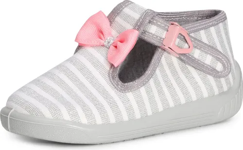 Ladeheid Kinder Hausschuhe LARW001 (Melange Weiß Bogen, 25 EU)