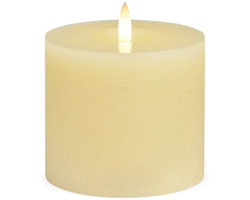 matches21 HOME & HOBBY LED-Kerze LED Stumpen-Kerzen 4er Set Echtwachs-Kerzen flackernd 10x9 cm Creme (4-tlg), Mit beweglicher Flamme, Fernbedienung & Timer für Adventskranz