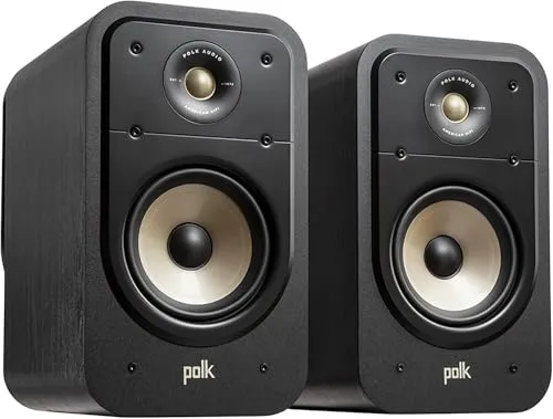 Polk Audio Signature Elite ES20 Schwarz - Hochwertige Lautsprecher - Lautsprecher mit 6,5' Mica-verstärktem Polypropylen-Tieftöner und 1' Terylen-Hochtöner für ein beeindruckendes Klangerlebnis. Ideal für Musikliebhaber!