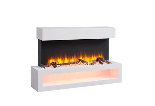 Balderia Elektrokamin Nikos - Dekokamin mit 2000W Heizung, 3D-Flammeneffekt und Fernbedienung für gemütliche Abende und einfache Handhabung.