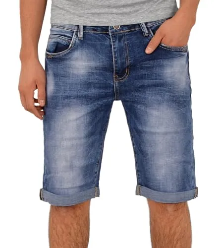 ESRA Herren Jeans Shorts - Bequeme Sommer Bermuda-Shorts - ESRA Herren Jeans Shorts im modischen Destroyed Look: Ideal für den Sommer, bequem im 5-Pocket Style und in verschiedenen Größen erhältlich. Perfekte Kombination aus Stil und Komfort für jeden Anlass.