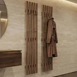 MCA Garderobenpaneel HWC-P56, Wandgarderobe Garderobenleiste Holzgarderobe, 8 Haken Massiv-Holz 120x21cm, Eiche