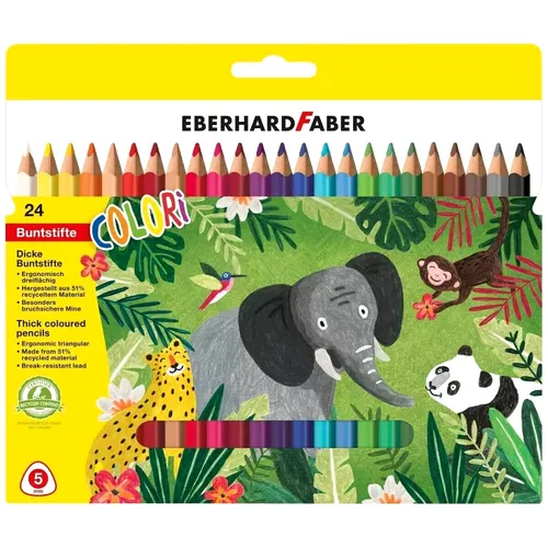 EBERHARD FABER-DICKE DREIKANT-FARB-BUNTSTIFTE-COLORI-JUMBO-24 STÜCK-ETUI