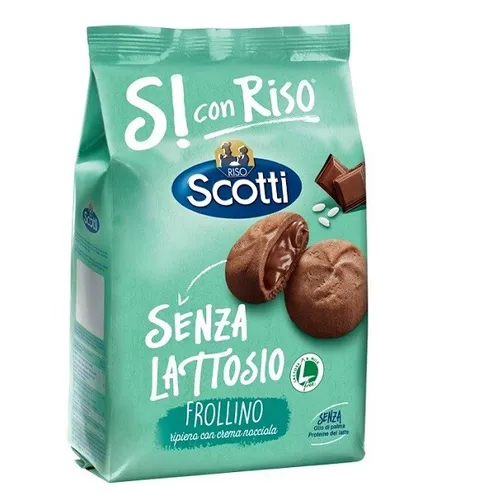 Riso Scotti Frollino con crema nocciola Shortbread mit Haselnusscreme Kekse 200g