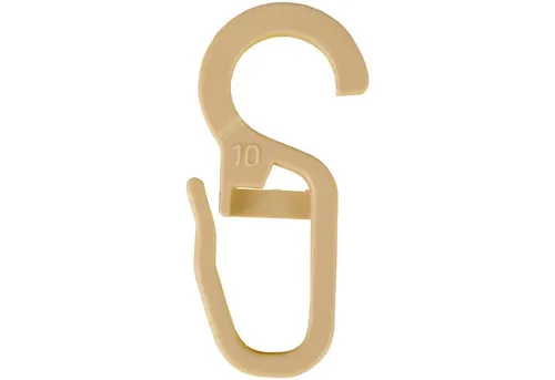 Bestlivings Gardinenstange, 1-läufig, Faltenleghaken - beige - 9mm, Gardinenring (silber) Ø40mm , Gardinenringe Ø40mm inkl. Faltenleghaken