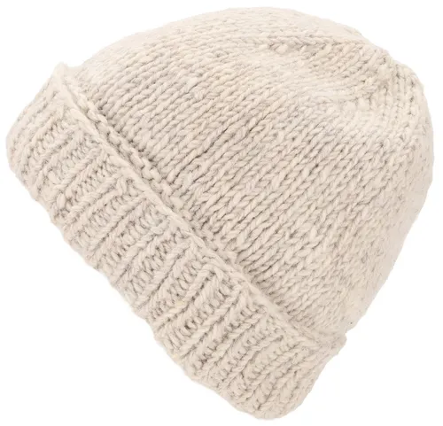 Guru-Shop Strickmütze Einfarbige handgestrickte Wollmütze aus Nepal -..