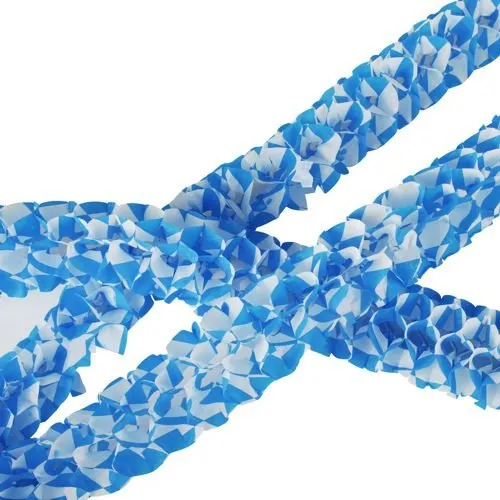 Girlanden Mini, Papier 8 cm - 2 m Bayrisch Blau, schwer entflammbar und ideal für festliche Anlässe