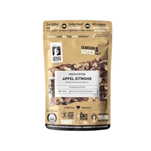 Bremer Gewürzhandel Apfel Zitronentee, lose, leckerer Früchtetee, mit vielen getrockneten Apfelstückchen, 3 x 100g