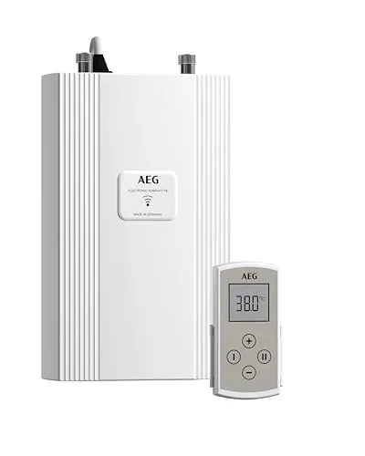 AEG Kompakt-Durchlauferhitzer DDLE 11/13 kW mit Fernbedienung - Sonstige Heizsysteme: Effizienter elektronischer Durchlauferhitzer für die Küche, platzsparend unter der Spüle montierbar, spart bis zu 140 Euro/Jahr an Energiekosten.