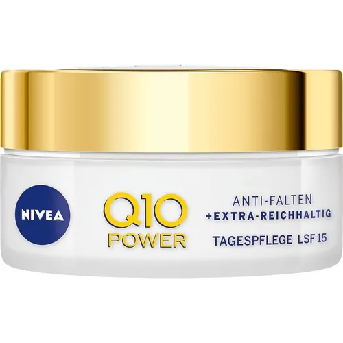 NIVEA Q10 Anti-Falten Extra-Reichhaltig Tagespflege 50 ml - Tagespflege für trockene Haut – Mit 100 % hautidentischem Q10 und Bio Argan-Öl sorgt sie für straffere Haut und mildert Falten sichtbar nach 4 Wochen.