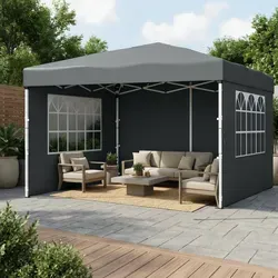 SONGMICS Faltzelt 3 x 3 m – Stabiler Pavillon mit Seitenwänden für Garten und Outdoor-Aktivitäten