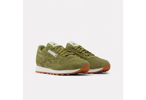 Reebok Classic CLASSIC LEATHER Trainingsschuh grün 44 EU - Sportlicher Trainingsschuh in Größe 44, Farbe GRITGREEN/CHALK/GUM, aus hochwertigem Leder. Ideal für Fitness und Freizeit, mit leicht profiliertem Gummi-Laufsohlenmaterial für optimalen Grip.