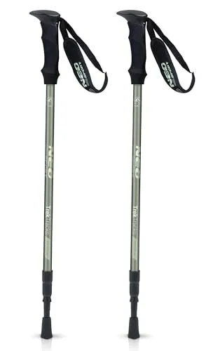 Neo-Sport Walking Stöcke Wanderstöcke Mit Eva Schaum Griff Aluminium Teleskop Verstellbar 65-135 cm 2 Stück Grün