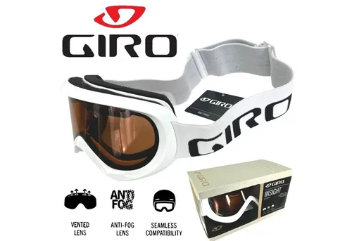 Giro Insight Skibrille für Frauen und Jugendliche – Weiss mit Amber Rose Nebelglas - Hochwertige Skibrille für optimalen Komfort beim Wintersport. Einstellbar und mit ovalem Design, perfekt für unvergessliche Tage auf der Piste.