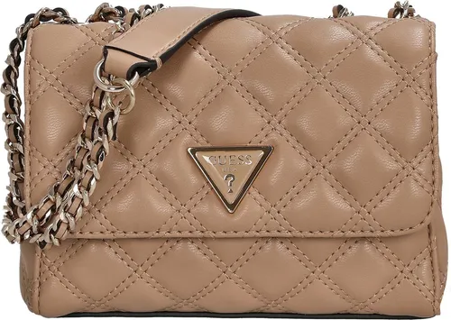 Guess Giully II Umhängetasche Mini 17 cm - Beige - Handtaschen mit zwei Hauptfächern für optimale Organisation, eleganter gesteppter Look und verstellbarer Schultergurt für stilvollen Komfort.