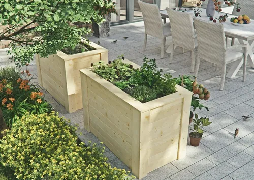 KONIFERA Hochbeet 104x59x70 cm aus Fichte - Praktisches Hochbeet aus naturbelassenem Holzwerkstoff, ideal für den Garten. Mit einer Höhe von 70 cm erleichtert es die Pflege Ihrer Pflanzen.