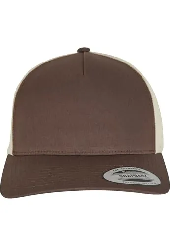 Flexfit Trucker Cap 5-Panel Retro 2-Tone beige - Stylische Trucker Cap aus 60% Baumwolle und 40% Polyester, ideal für jeden Anlass. Die One Size passt perfekt und verleiht jedem Outfit einen trendigen Look.