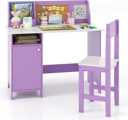 GOPLUS Kinderschreibtisch mit Stuhl Set für kreative Kinder
