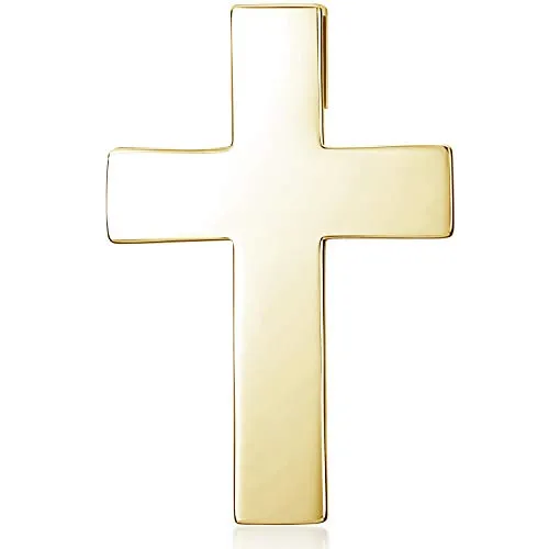 Materia Großer Kreuz Anhänger Silber 925 Herren Gold vergoldet - Hochwertiger Anhänger für Herren aus 925 Sterling Silber, vergoldet und ideal für Ketten bis 3mm Stärke. Perfekt als stilvolles Geschenk in edler Schmuck-Schachtel.