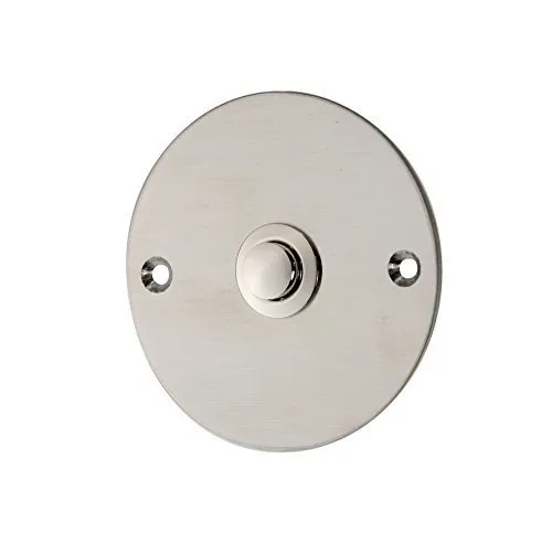 HUBER Unterputz Klingeltaster 1-fach aus Edelstahl rund - Türklingelknopf - Haustürklingel Unterputz I Taster aus Messing - Klingelschalter, Klingel